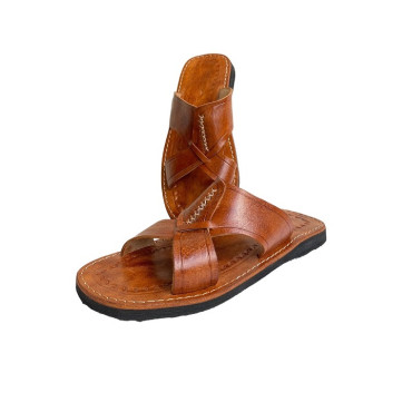 Sandale en Cuir Véritable – Une Pièce Unique et Exceptionnelle, Alliant Artisanat et Élégance