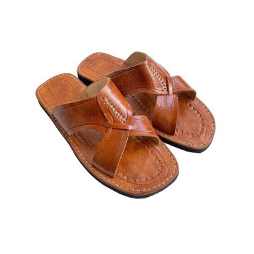 Sandale en Cuir Véritable – Une Pièce Unique et Exceptionnelle, Alliant Artisanat et Élégance