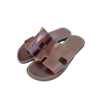 Sandales Homme en Cuir Véritable - Modèle Forme H, Confort et Style Élégant