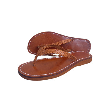 Sandales Tressées Femme Cuir Véritable - Design Artisanaux et Confort