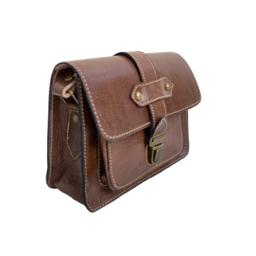 Sac à Bandoulière en Cuir Véritable - Artisanat Fait Main